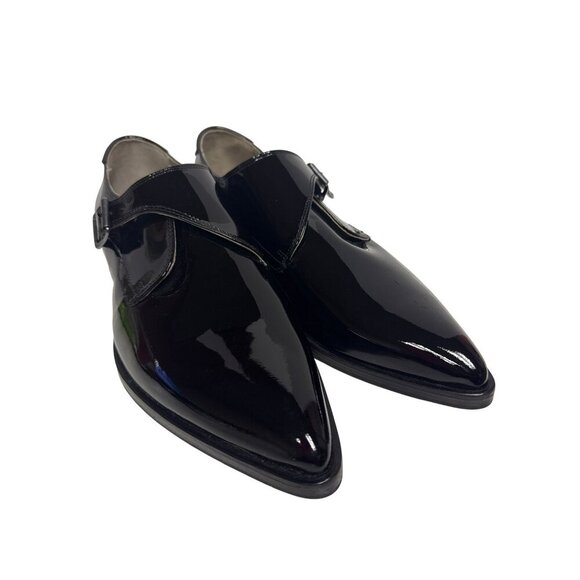 AllSaints Keith Monk Men\'s Shoes Patent Leather Roller Buckle Black Size 8 NEW main image 6